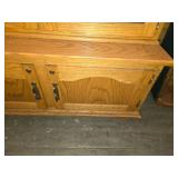 Oak Wood Gun Cabinet with Glass Doors - Still Looking for Key