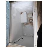 Large Used Chest Freezer with Rust and Wear