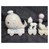 Precious Moments Porcelain Animal Train Figurines with Numbers