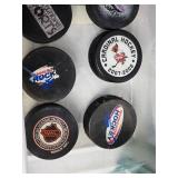 Hockey Pucks, 2 Small Hockey Related Pins