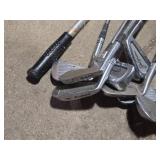 Golf Clubs and Golf Bag Cart, Copper LIke Duck Waste Basket