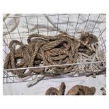 Variety of Rope in Metal Wire Basket