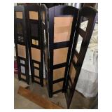 Black Folding Room Divider Picture Frame, Hinges are Broke off One