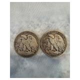 LOT OF 2 STANDING LIBERTY HALF DOLLAR