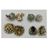 Vintage EARRINGS - Dazzling Rhinestones - Iridescent Stones - 4 Pairs