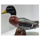 Vintage Hand Carved & Hand Painted Wood MALLARD Duck