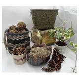 Decorative Planter Containers with Fillers - QTY 6