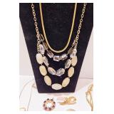 Group of Vintage Gold & Black Fashion Jewelry