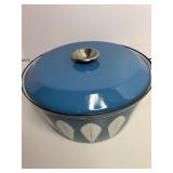 Vtg CATHERINEHOLM Enamelware Blue White Lotus 12.5 Casserole Dutch Oven Lid XL