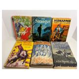 Vintage 1940s Classic Hardcover Books with Dust Jackets Fun Display Pieces - Qty 6