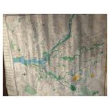 Vintage 1960s Large Classroom Wall MAP of WASHINGTON DC Metro Area Army Corps Printed