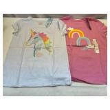 2 of Each Size Large(10-12)Cat & Jack Rainbow & Unicorn Girls T-Shirts