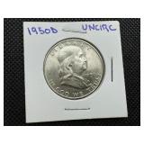 1950 D Uncirculated Franklin Half Dollar, Better Date