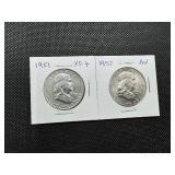 Two Higher Grade Franklin Halves