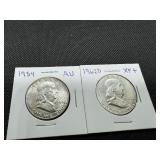 Two Higher Grade Franklin Halves