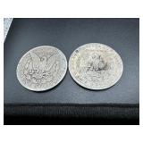 Two Bullion Grade Morgan Dollars, 1899 O, 1900 O