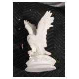 Pair of White Ceramic Eagle Statues