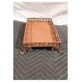 Antique Style Decorative Iron Tray with Scrollwork