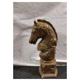 Vintage Wooden Horse Head Sculpture