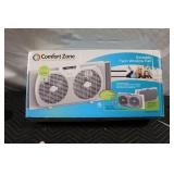 Comfort Zone Portable Twin Window Fan Model CZ319WT