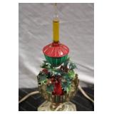 Vintage Christmas Bubble Light Lamp with Holly Decorations