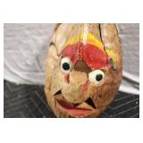 Handcrafted Coconut Shell Mask with Painted Details