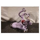 Vintage Three-Headed Purple Hydra Toy Figure