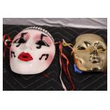 Set of 2 Decorative Masquerade Masks - Commedia dell