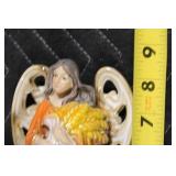 Ceramic Wall Plaque with Angel Figurine and 