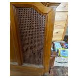 Vintage Wooden Headboard with Cane Insert