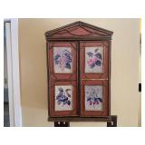 Vintage Wooden Cabinet with Fruit Panels