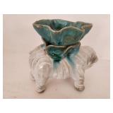 Ceramic Elephant with Flower Bowl