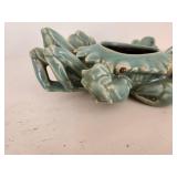 Teal Ceramic Crab Planter