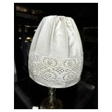 Vintage Lace Table Lamp with Glass Base