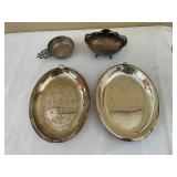 Vintage Silver Serving Trays and Bowls