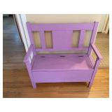 Purple Wooden Storage Bench