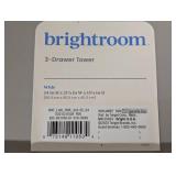 3 Drawer Wide Tower Light Gray - Brightroom™: Plastic Storage Drawers