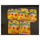 M - Lot of 5 Packs of Mamba Fruit Chews - Strawberry, Raspberry, Orange, Cherry, Lemon