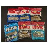 X - Assorted Pack of 6 David Sunflower Seed Bags - Original, Cracked Pepper, and Ranch Flavors