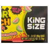 Lot of 18 King Size Sour Patch Kids Watermelon Candy Bags