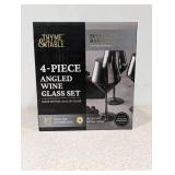 BRAND NEW THYME & TABLE 4PC. ANGLED WINE GLASS SET