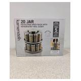 BRAND NEW KAMENSTEIN 20 JAR REVOLVING SPICE RACK WITH INTEGRATED TOOL CADDY