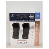 BRAND NEW COPPER FIT L/XL COMPRESSION KNEE SLEEVE-2 PACK