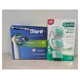 BRAND NEW ORAL B REPLACEMENT BRUSH HEADS (3 MISSING) & G.U.M SOFT PICKS