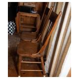 Pair of Antique Wooden Spindle Push-Back Chairs