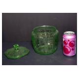 Vintage Uranium Glass Jar and Lid