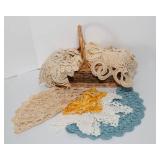 Crocheted Doilies and Basket