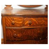 Vintage Tiger Oak Dresser with Mirror