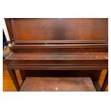 Antique Ivers & Pond Piano – 1914 Greek Revival Style Stamped with W.J. Dyer & Bro. St. Paul, MN and Piano Bench