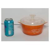 Vintage Pyrex Autumn Harvest Wheat Casserole Dish with Lid – Orange